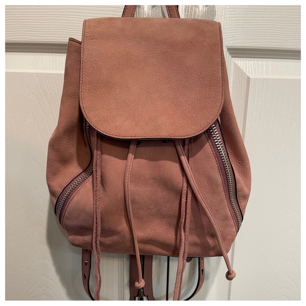 Rebecca Minkoff pink suede Backpack